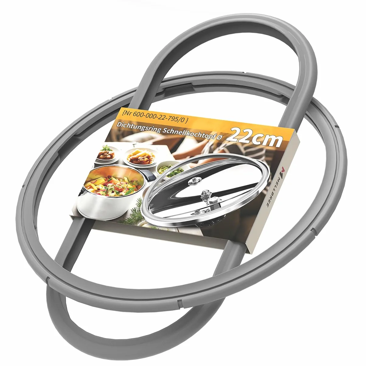 Mellbree Pierścień uszczelniający 22 cm do Fissler | 600-000-22-795/0 – uszczelka zapasowa do naczyń ciśnieniowych Fissler Vitaquick, Vitavit Comfort/Premium/Edition, wyprodukowane po 2010 roku (2