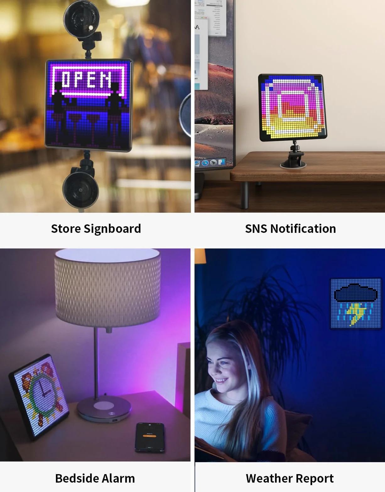 Divoom Pixoo-max wielofunkcyjna cyfrowa ramka na zdjęcia Bluetooth, programowalny wyświetlacz LED Pixel Art 32 x 32, akcesoria do gier, neonowe światło do dekoracji pokoju, znak okna (czarna)
