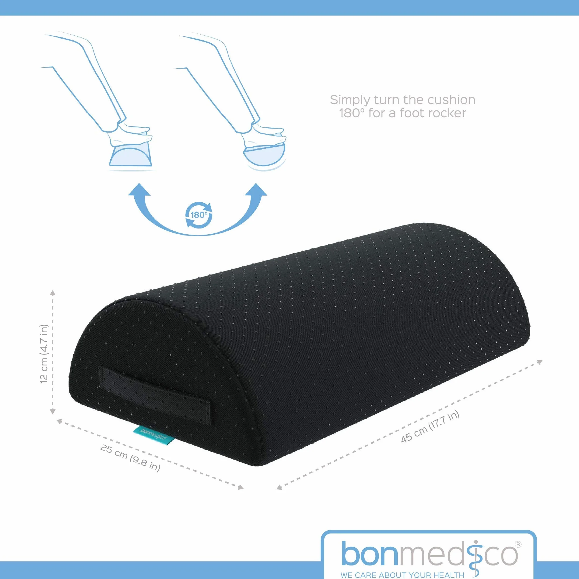 bonmedico Podnóżek biurko 3 w 1 – ergonomiczna poduszka pod stopę, poduszka na kolana i podnóżki z antypoślizgową powierzchnią i nadającą się do prania poszewką, kolor czarny