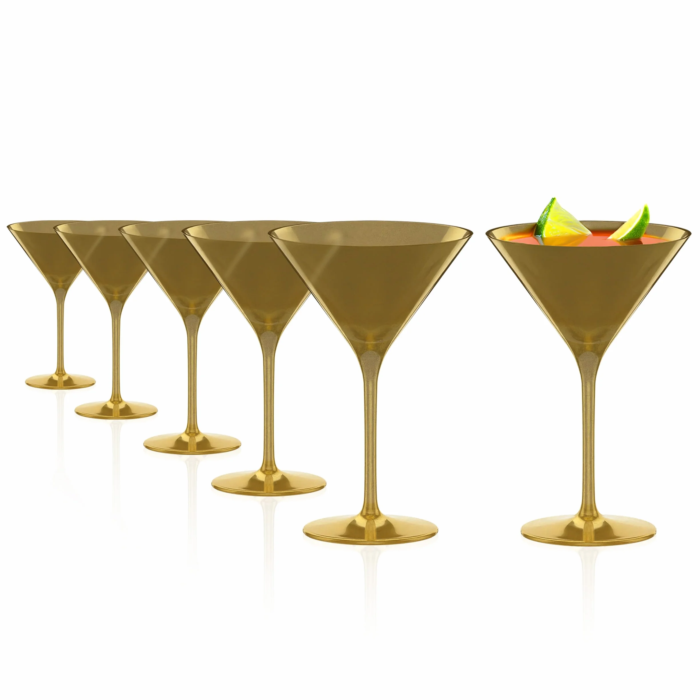 Stölzle Lausitz Kieliszki do Koktajli Elements Złote 6 Sztuk 240 ml – Eleganckie Kieliszki Idealne do Martini & Manhattan – Złote Kieliszki Martini z Kryształu – Można Myć w Zmywarce