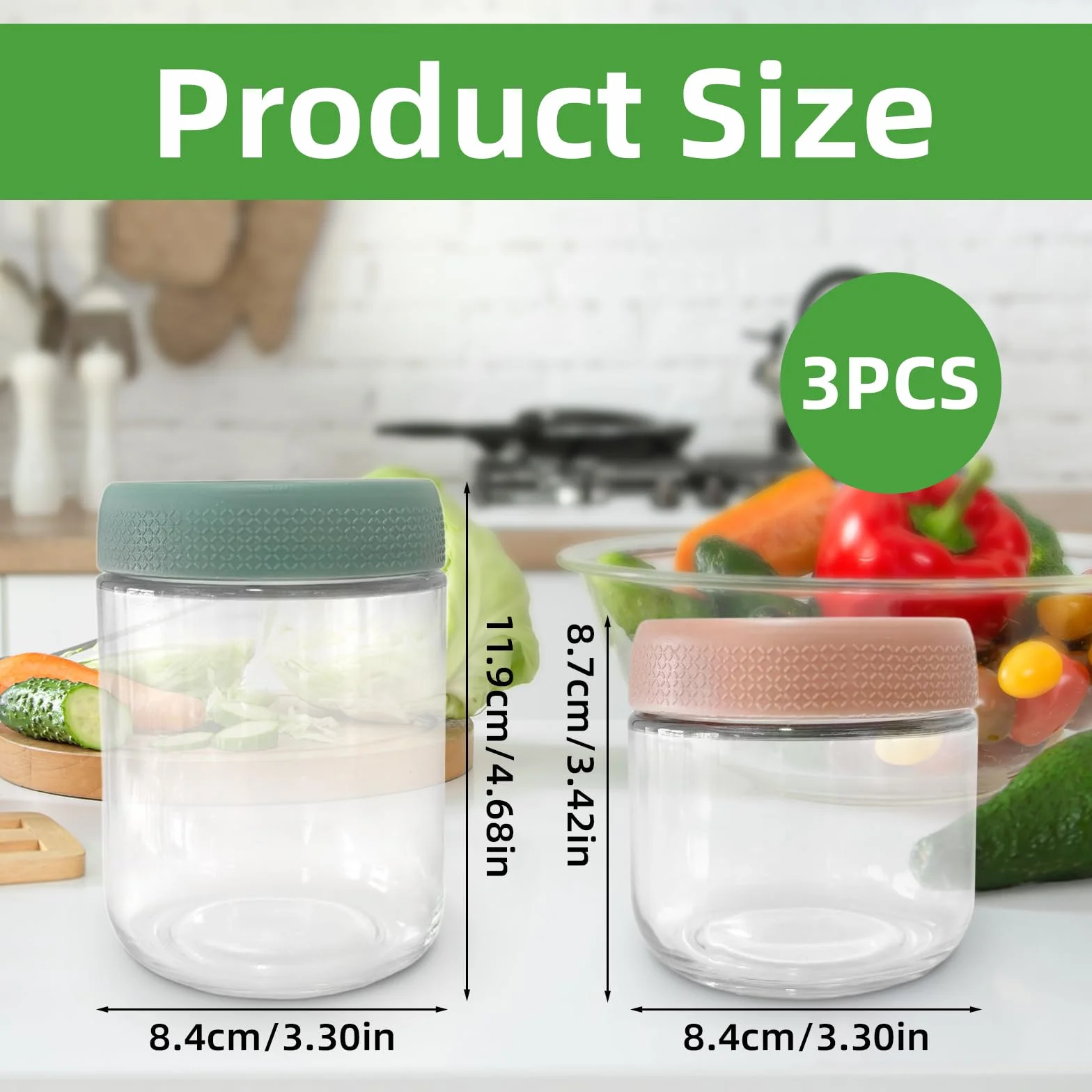Zestaw 6 słoików szklanych 300-500ml z zakrętką do Overnight Oats i sałatek