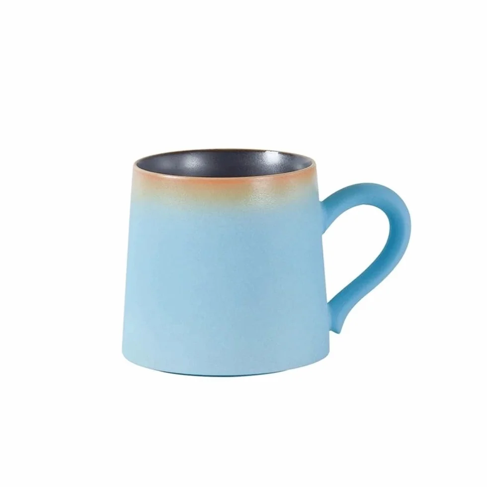Ceramiczny kubek do kawy Zestaw kubków do kawy Mirror Lake Blue, 1 sztuka, matowa ceramika, pojemność 11,16 uncji, mleka biurowego Filiżanki kawy