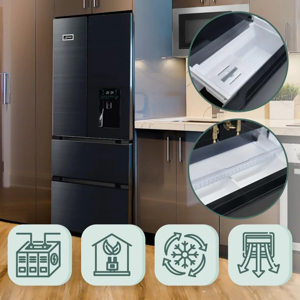 Kaiser Lodówka Side-by-Side KS 80420 RS czarna + IceBox | lodówko-zamrażarka | efekt Anti-Touch | No Frost | Cloud Fresh | dozownik wody | IceMaker | VitaminPLUS | Super Frost | 506 l