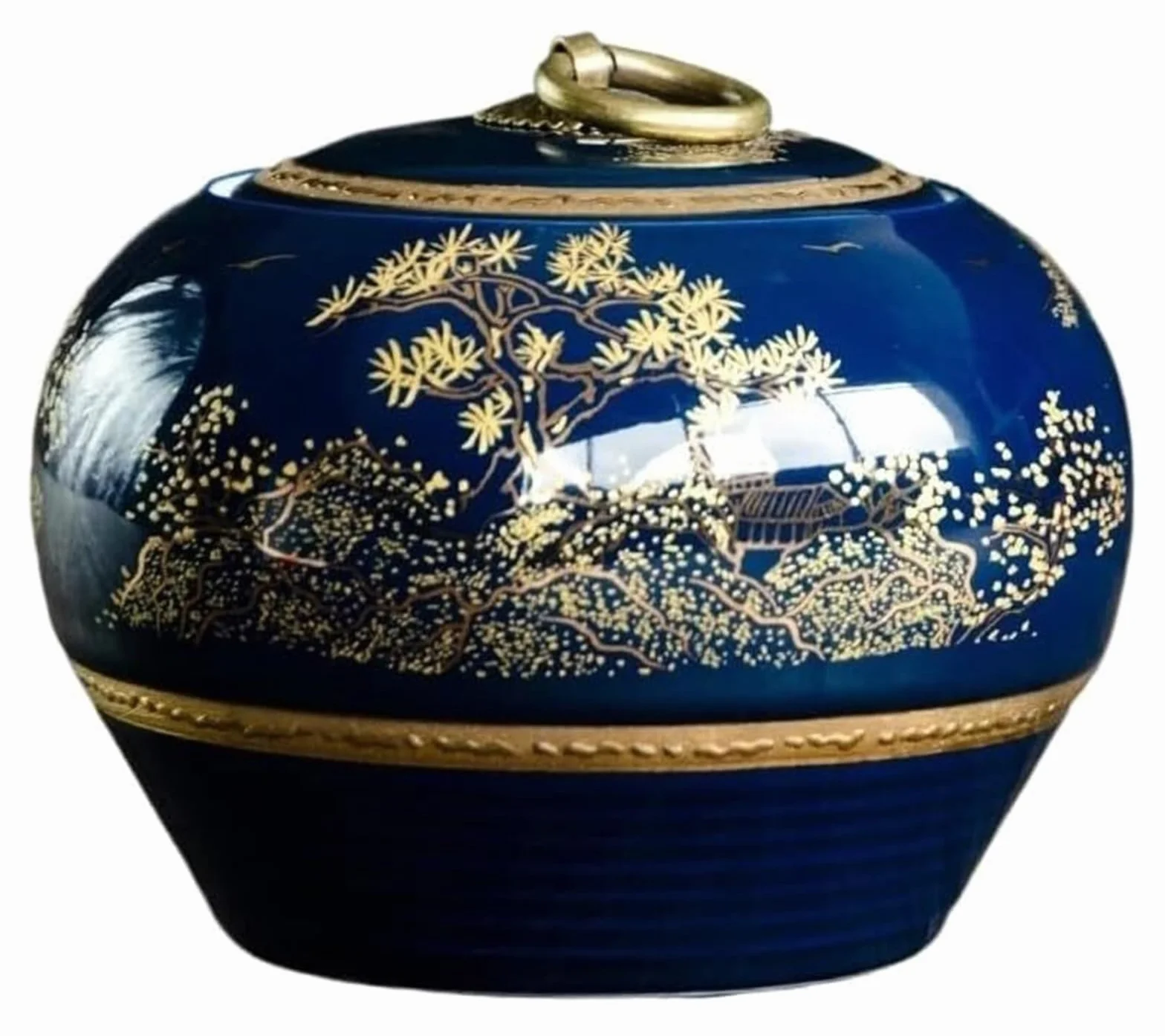 Herbata do przechowywania herbaty może, Herbata Puszka Niebieska Ceramiczna Herbata Caddy Słoik Herbata Puszka Herbata Pudełko Herbata Pojemnik Herbata Organizer Herbata Pudełko Do Przechowywania Żywn