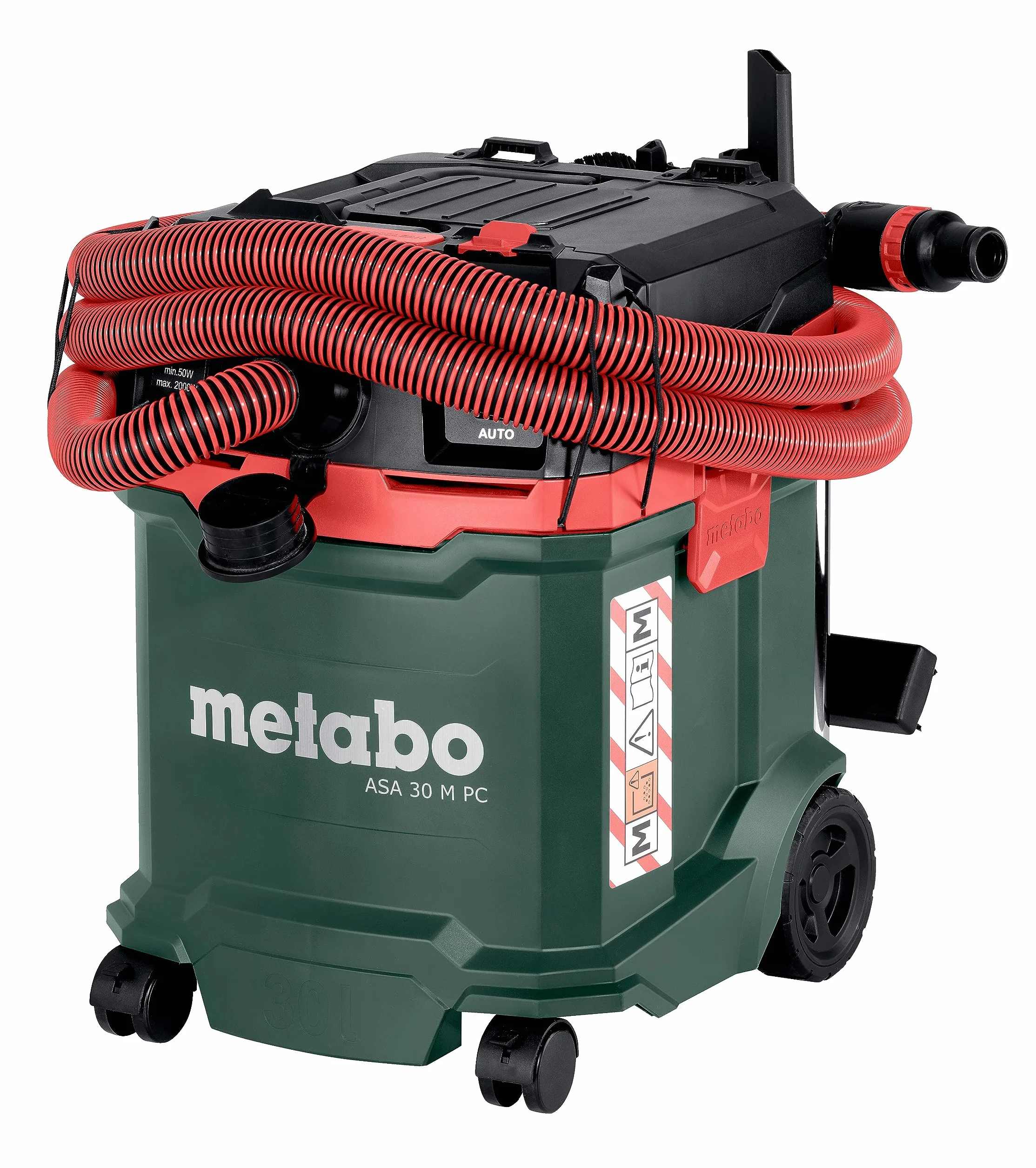 Metabo ASA 30 M PC Odkurzacz uniwersalny - Odkurzacz do pracy na mokro/sucho ze zintegrowanym czyszczeniem filtra - długość kabla 8 m