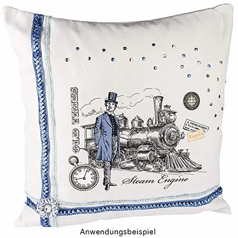Ideen mit Herz Poduszka do przytulania | 45 cm x 45 cm | z wypełnieniem i zamkiem błyskawicznym | Kolor: naturalna biel
