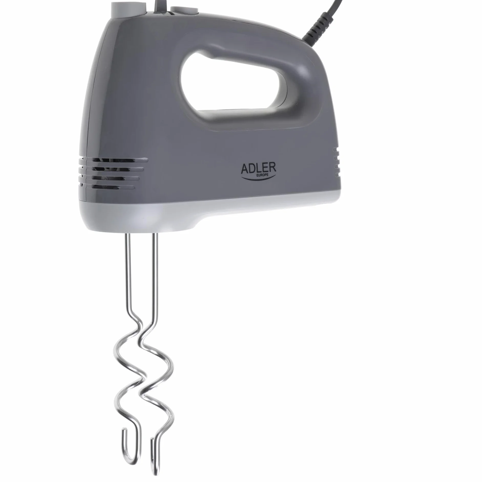 ADLER AD 4231 Mikser Ręczny 750W 5 Prędkości Turbo Końcówki Stal Nierdzewna 21 cm Szary
