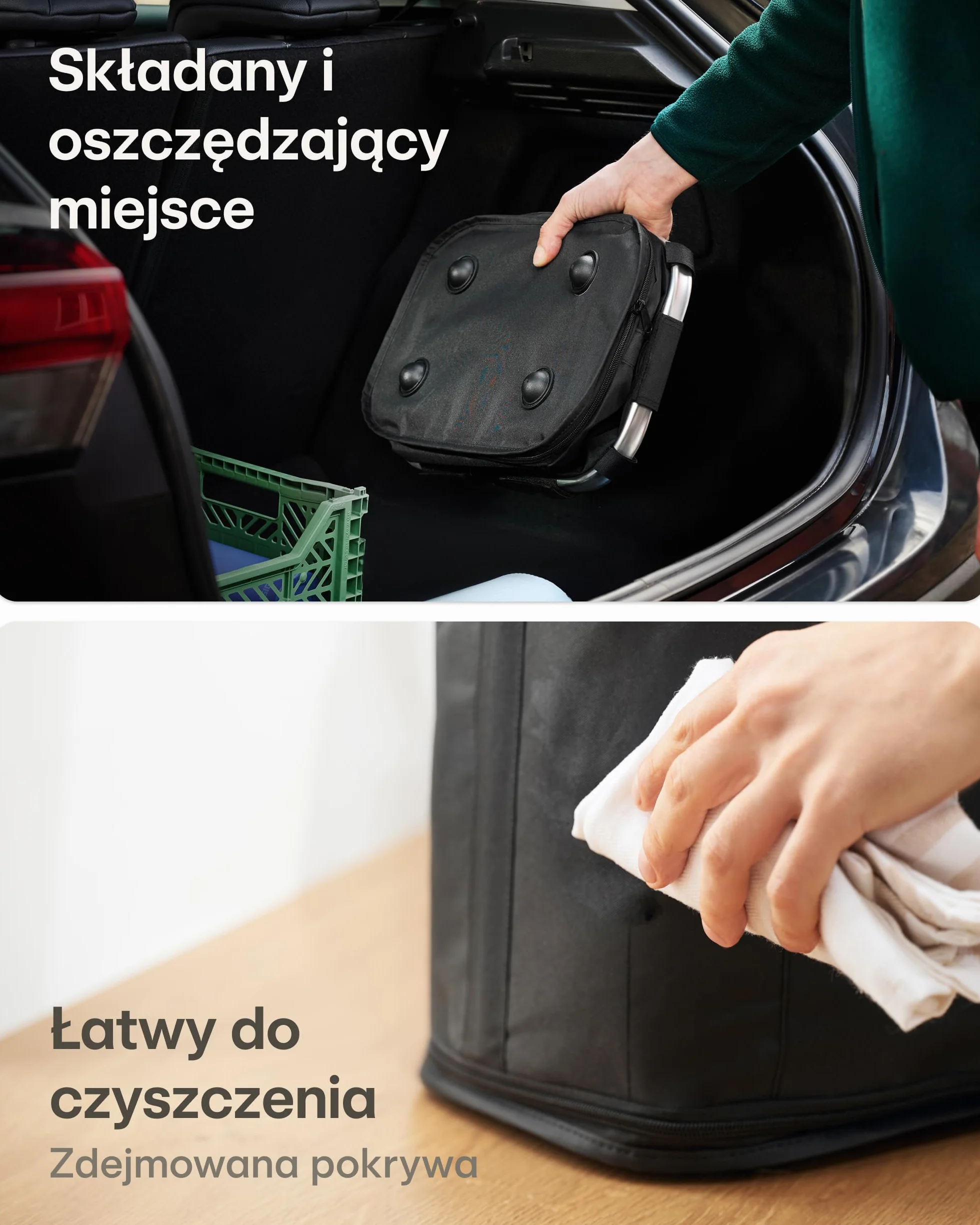 Praknu Składany Kosz na Zakupy Duży – 2 w 1 Rozszerzany z 25L do 35L – Zmywalna Tkanina – Stabilny dzięki Aluminiowej Ramie i Wzmocnionemu Dnu – Dodatkowe Kieszenie wewnątrz i na zewnątrz – Czarny