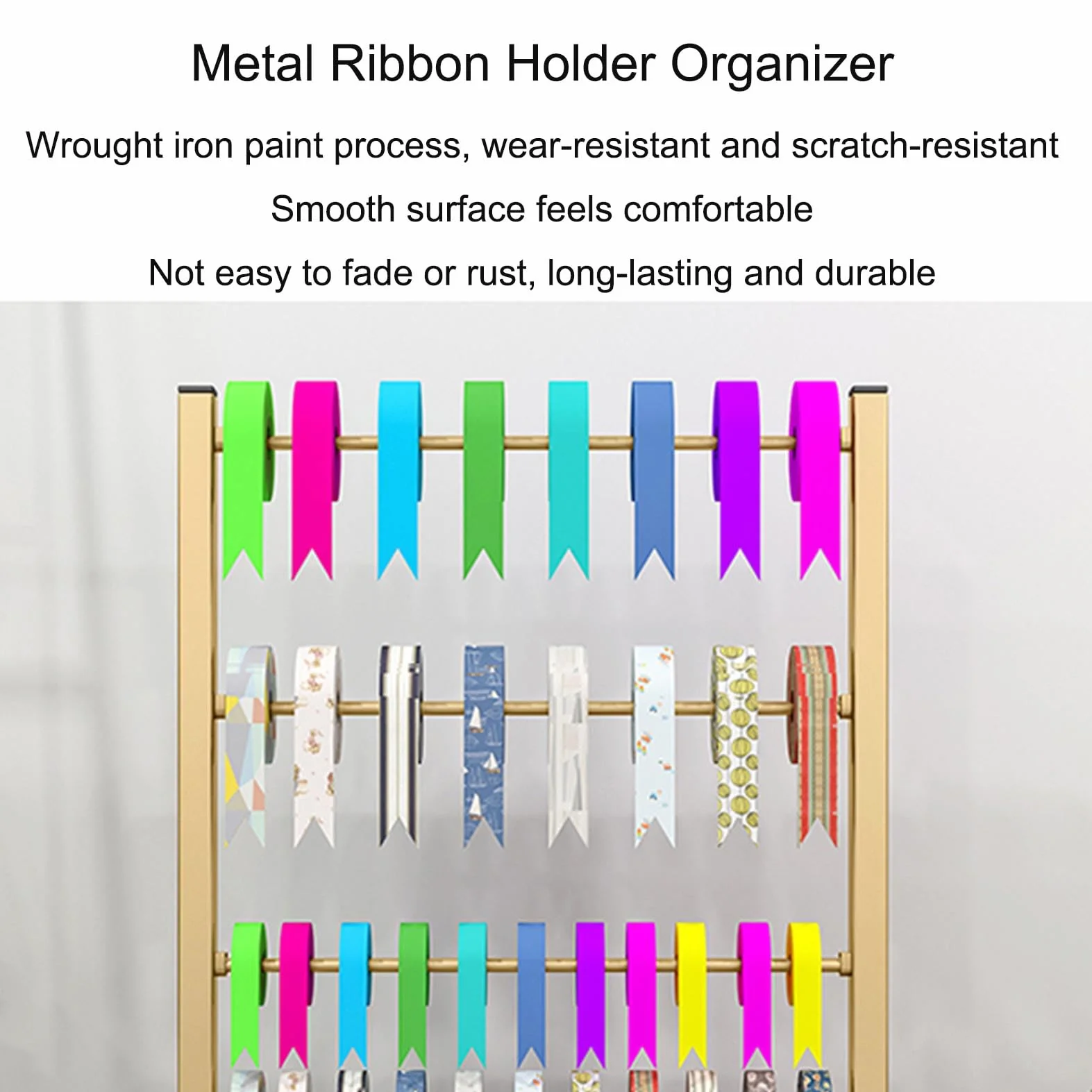 Craft Ribbon nizer stojak ekspozycyjny zdejmowany drążek do pakowania kwiatów komercyjne półki stołowe metalowy stojak do szycia na artykuły rzemieślnicze