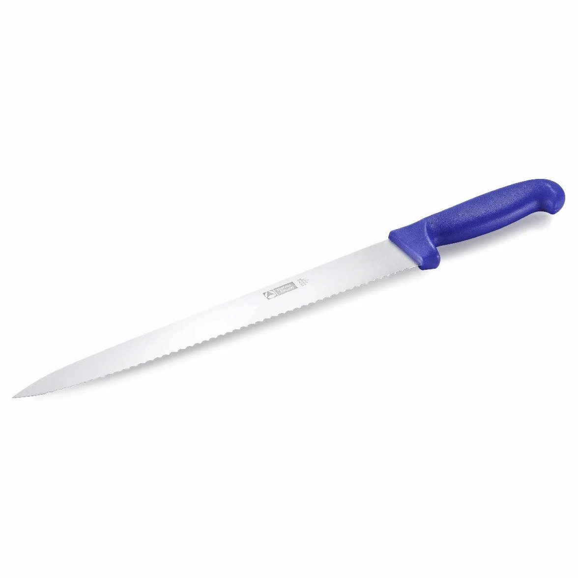 thermohauser Nóż do ciasta, nóż kuchenny (stal, nierdzewna), jednostronny szlif falisty, z niebieskim uchwytem z tworzywa sztucznego, ostrze 31 cm