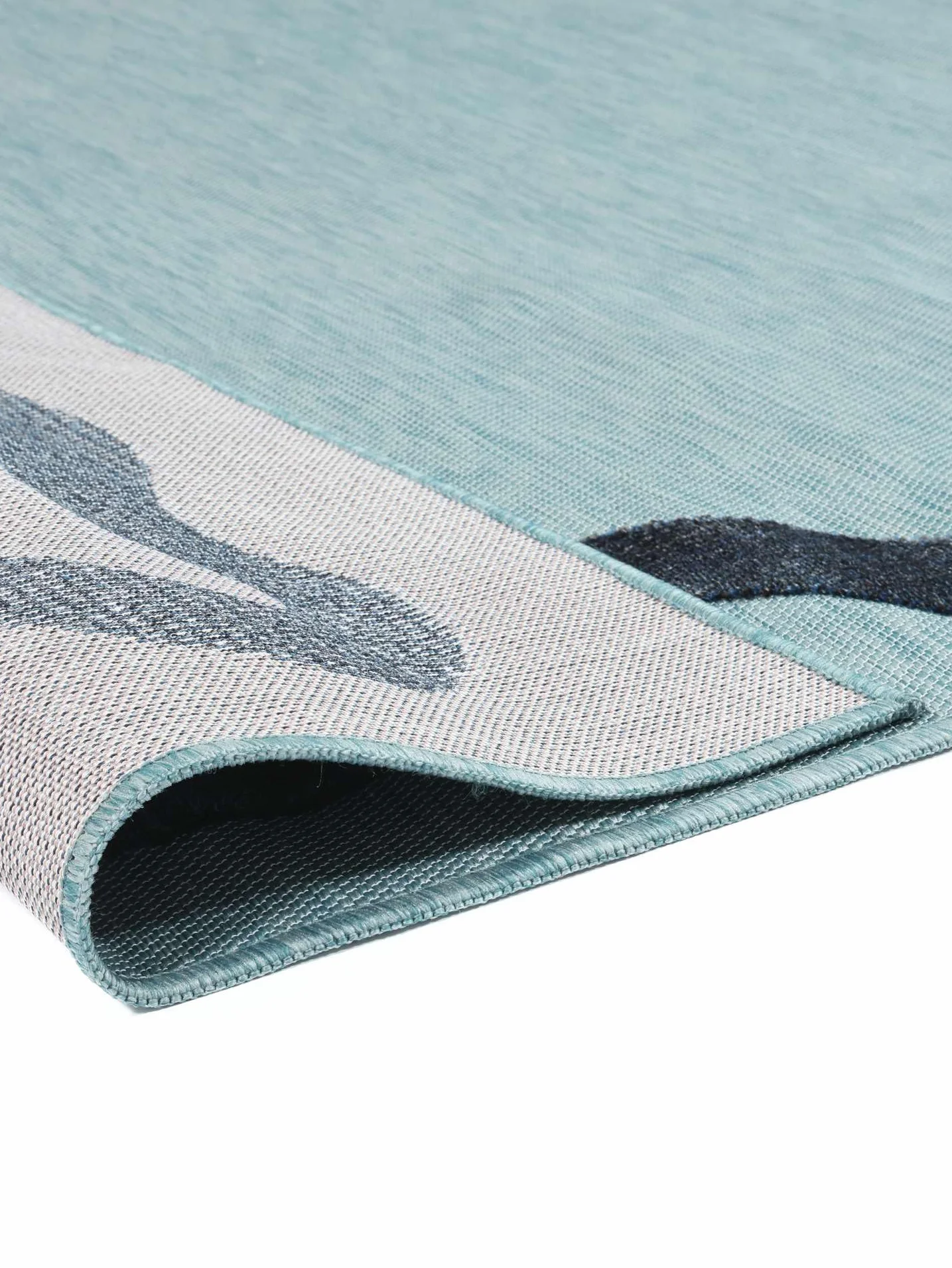 RugVista Svirla, Dywan wewnętrzny i zewnętrzny, Nowoczesne, 160 x 230 cm, Prostokąt, Wysoki, Patio, Prać wyłącznie ręcznie, Odporne na promieniowanie UV, Turkusowy
