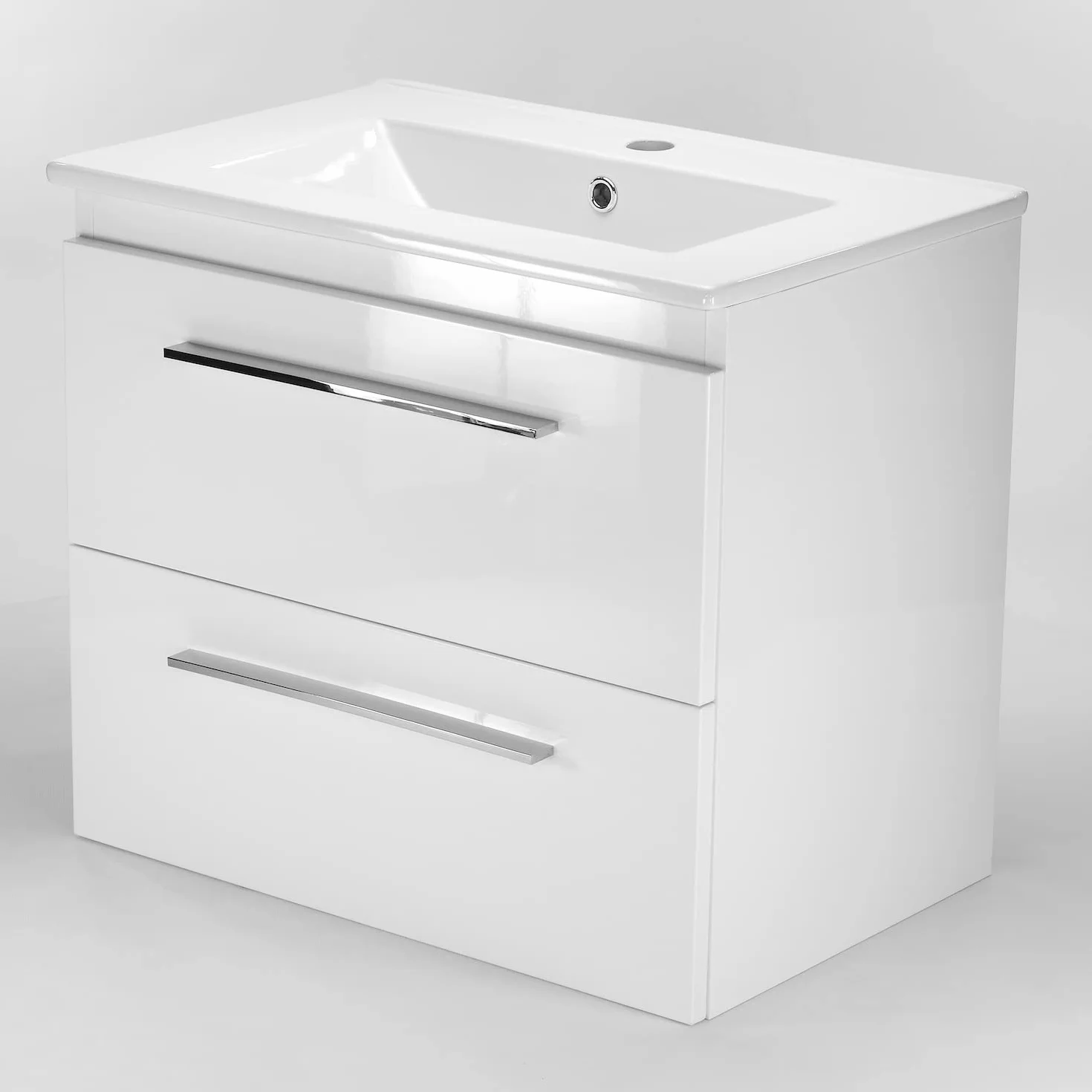 Szafka pod umywalkę 50 cm 60 cm 80 cm Sycylia umywalka z szafką pod umywalkę 2 szuflady ceramiczna umywalka nowoczesny mebel łazienkowy (biały, 50 cm)