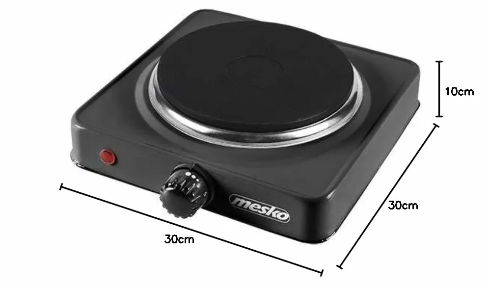 Mesko MS 6508 kuchenka elektryczna, 1000 W, aluminium, czarna