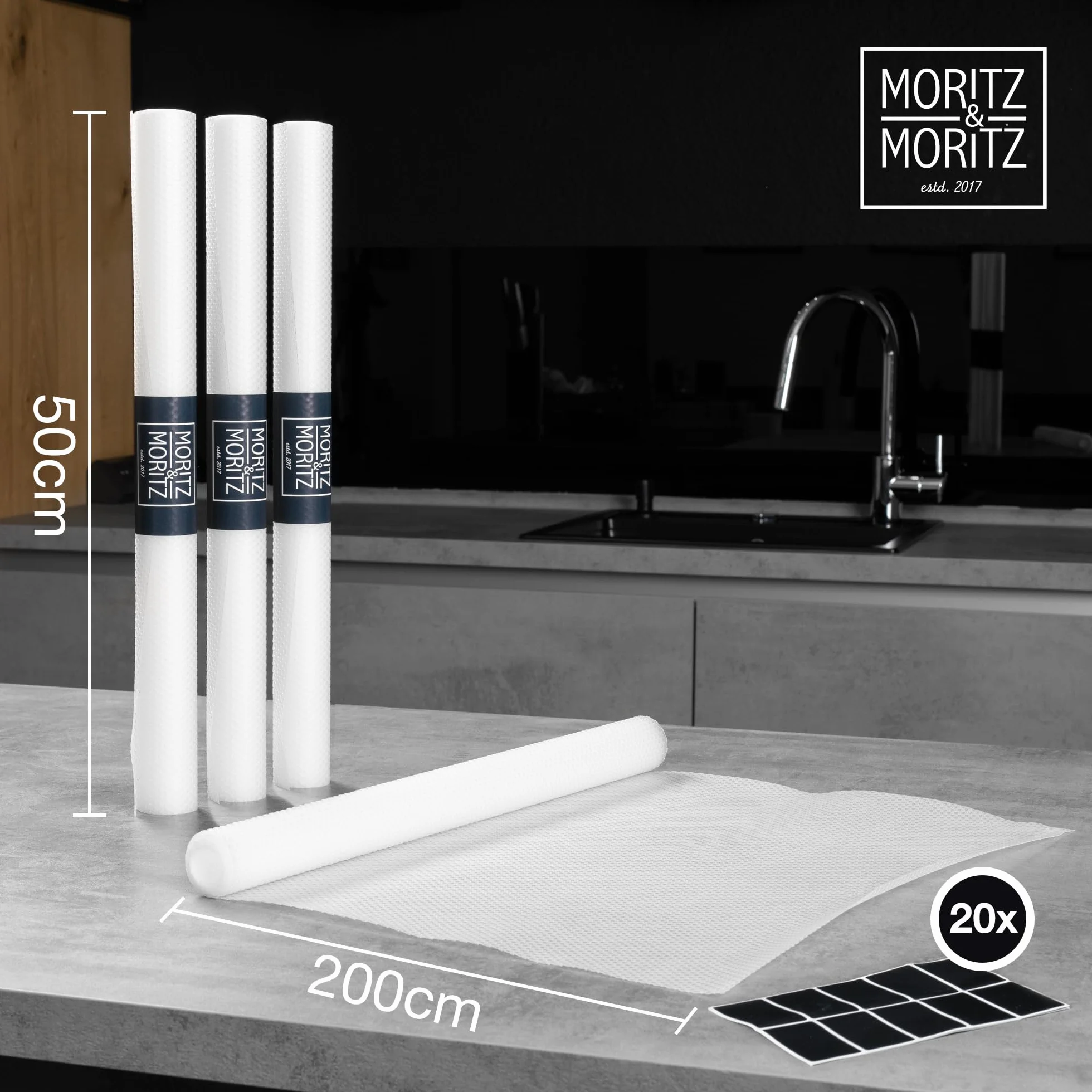 Moritz & Moritz Mata antypoślizgowa do szuflad 50 cm, 4 szt., wkład 50 x 150 cm