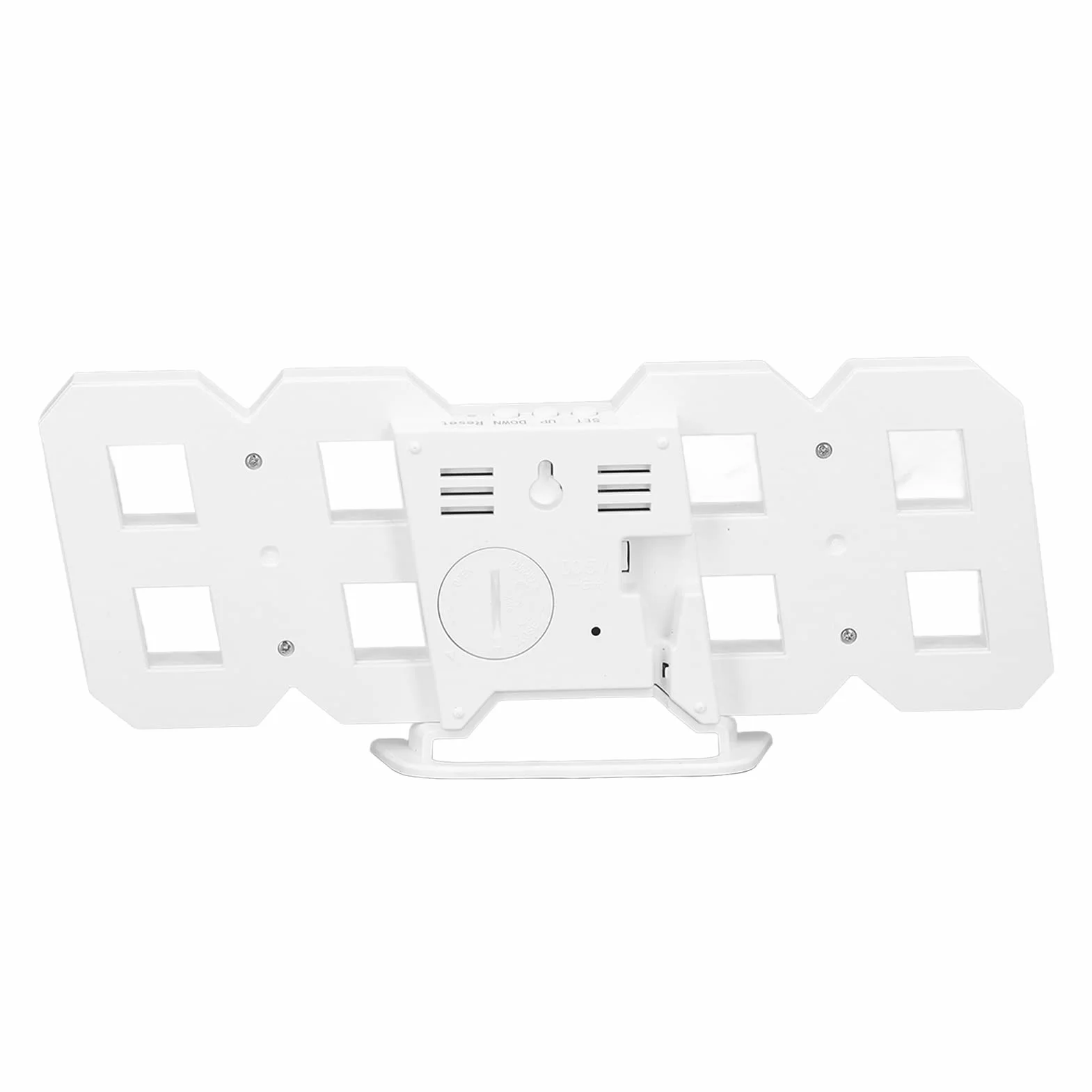 Zerodis Cyfrowy zegar ścienny, cyfrowy budzik 3D LED na biurko z wyświetlaczem czasu i temperatury, oświetlenie LED, lampka nocna, dekoracyjne zegary do kuchni, sypialni, biura (biała rama, biały