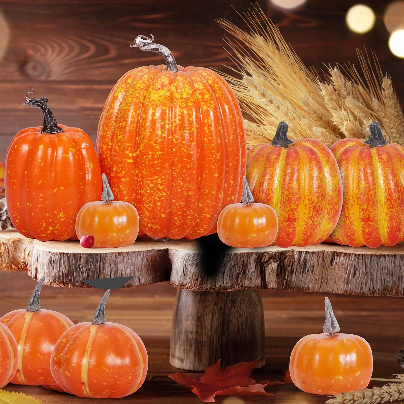 ZLPBAO 12 szt. sztucznych dyń, jesienne dynie na Święto Dziękczynienia, Halloween, Boże Narodzenie lub jesienną dekorację