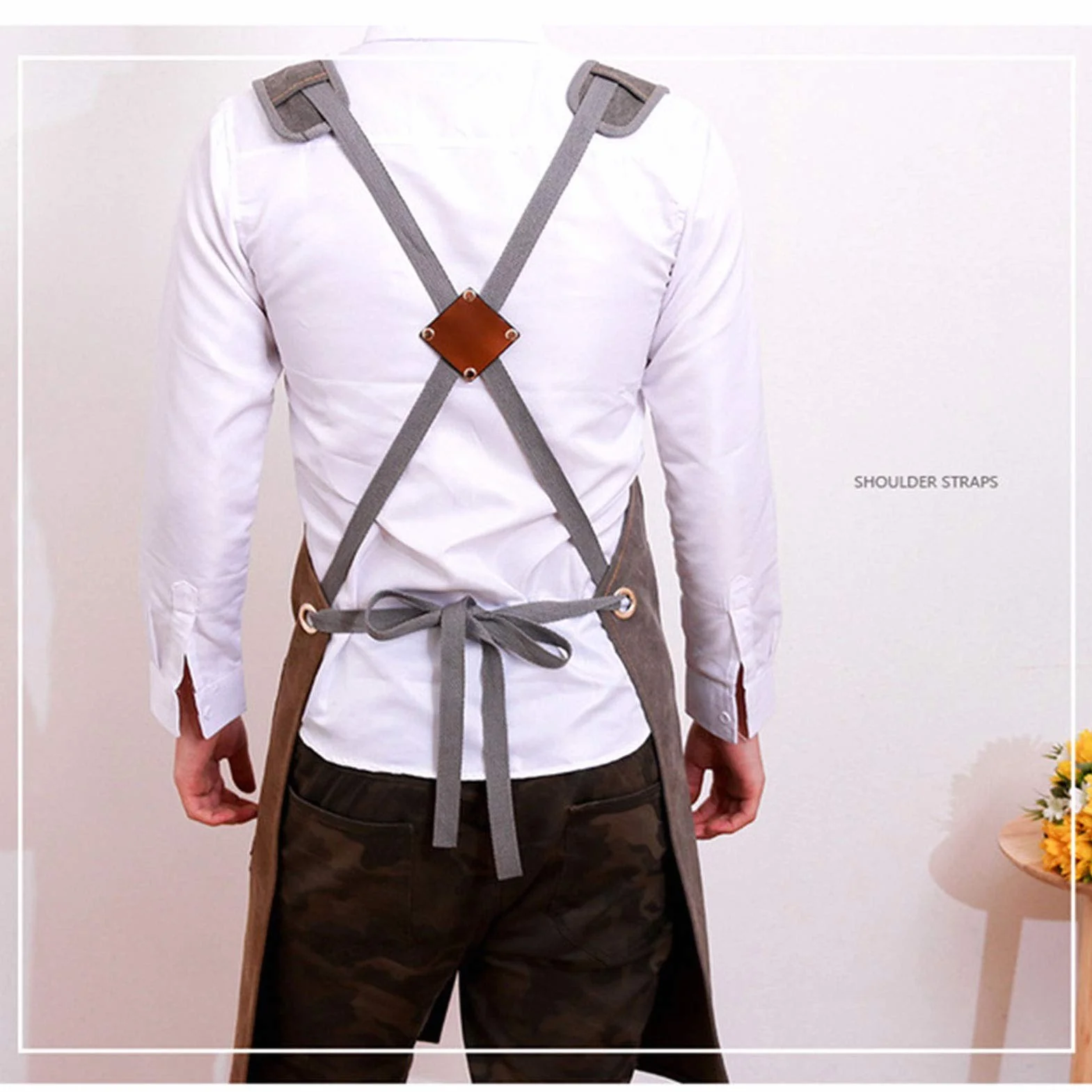 Fartuchy z kieszeniami, Fartuch roboczy unisex wielokolorowy XL do garażu w warsztacie garncarskim kuchni