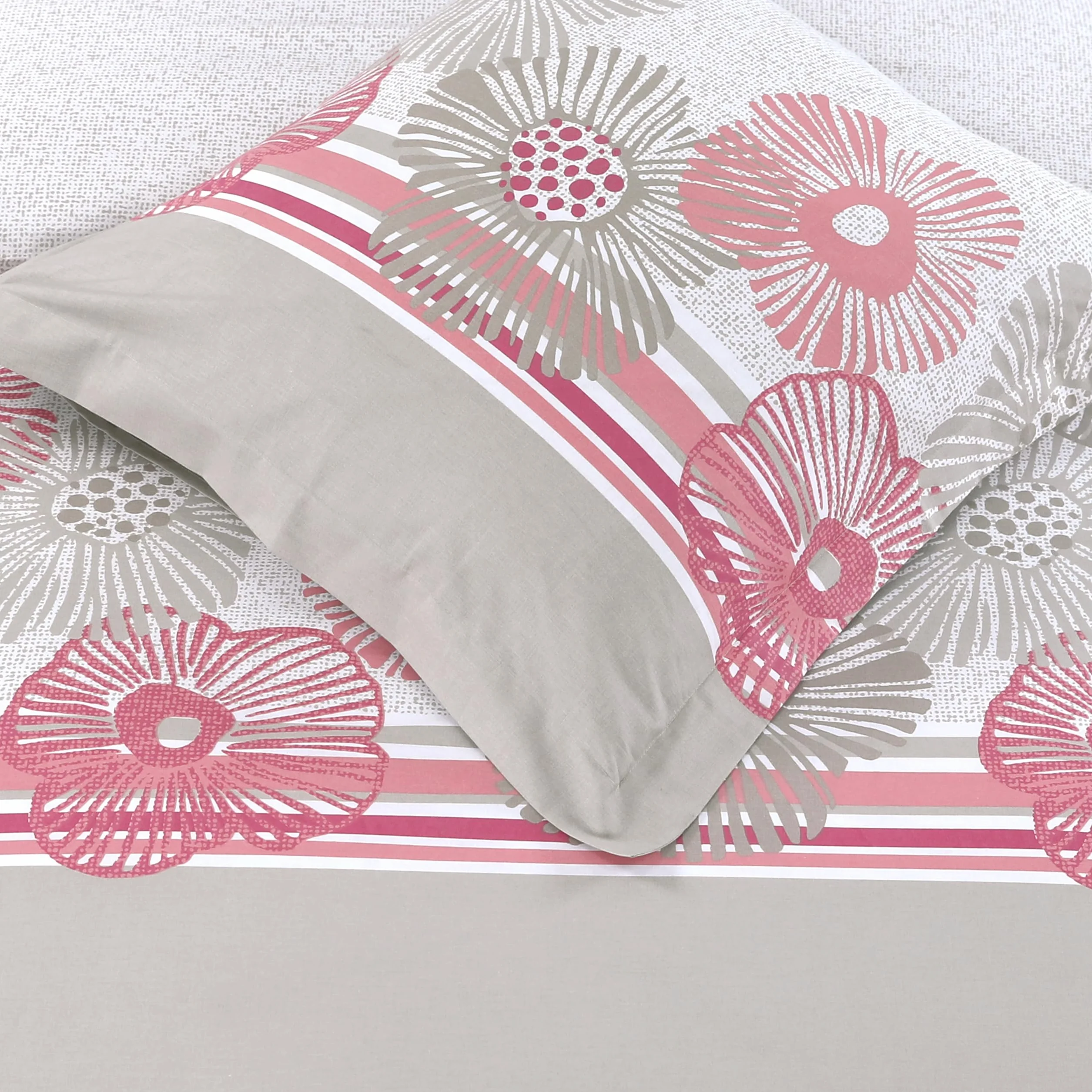 Vision - Komplet pościeli FLO - poszwa na kołdrę 240x220cm z 2 różnymi poszewkami 65x65cm - 100% bawełna