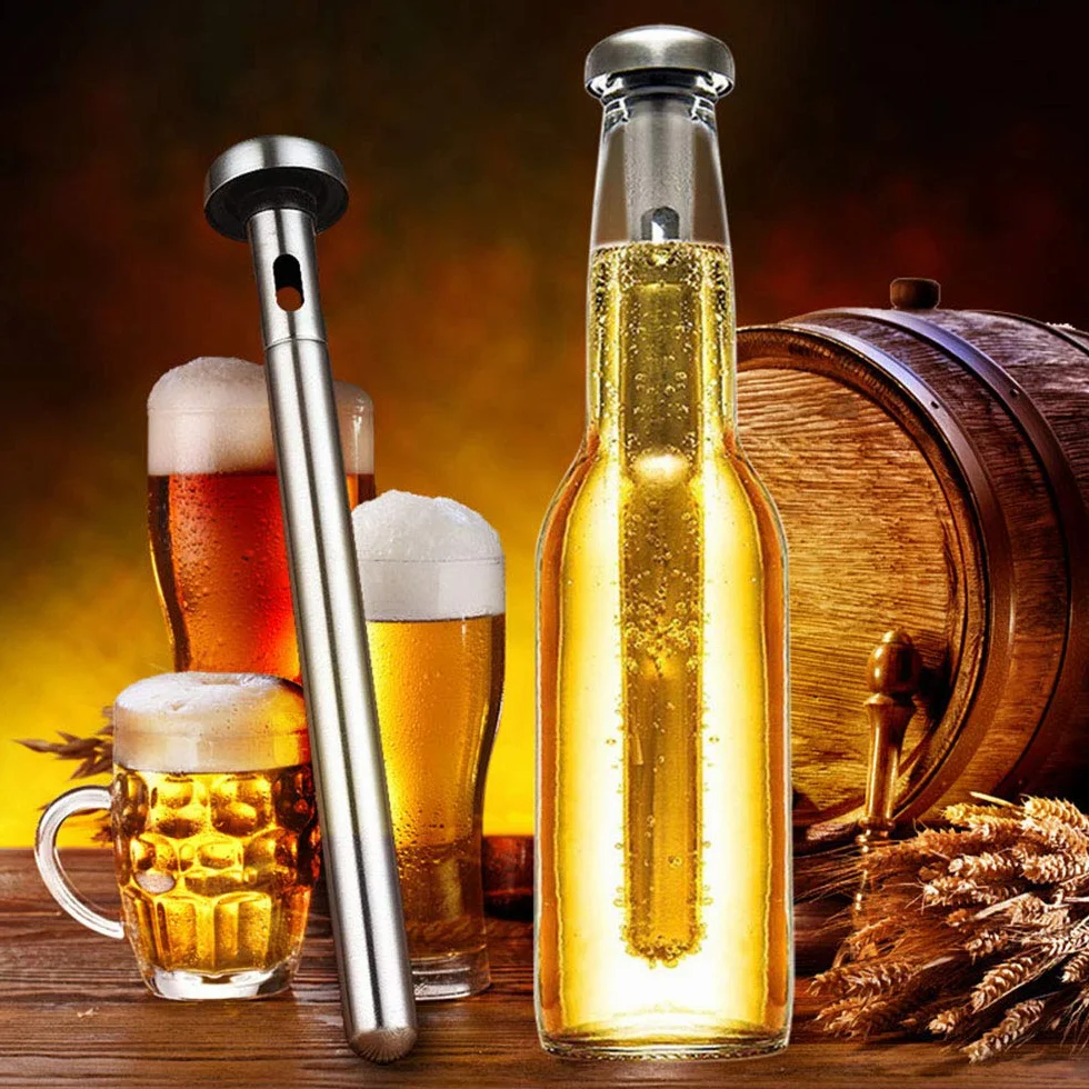 Chłodziarka do piwa ze stali nierdzewnej Stick Drink Bottle Rod Instant Portable Cooling Sticks Merrday ze stali nierdzewnej kubek do warzenia piwa brzeczka Chiller do domu, basenu, plaży i grilla