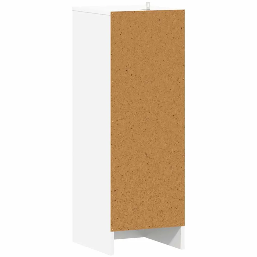 Hothingwell Biała szafka na buty 32x35x92 cm płyta wiórowa, organizer na buty z 6 półkami, odwracalne drzwi po lewej lub prawej stronie, wygodne przechowywanie chroniące przed kurzem,