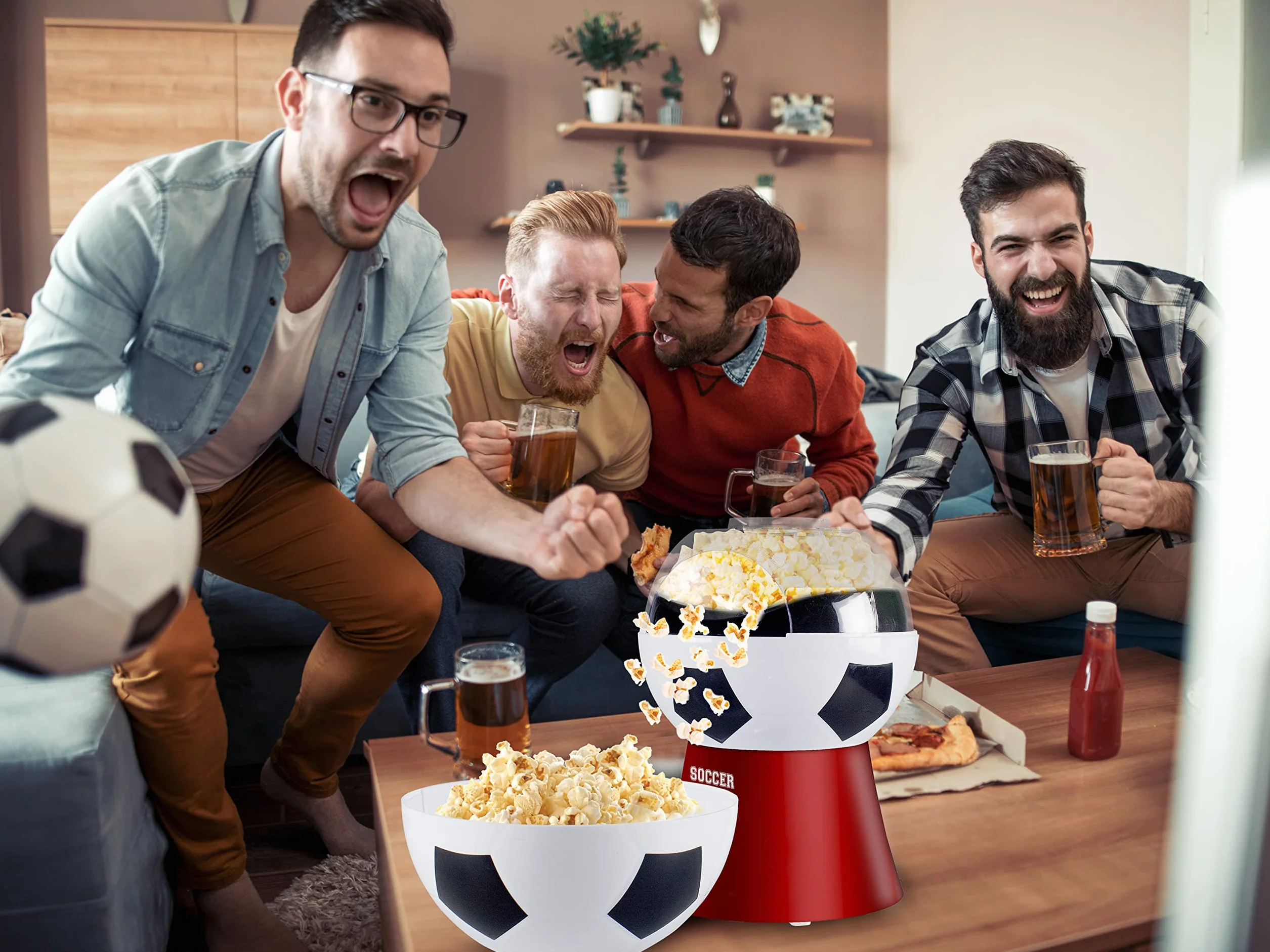 BEPER P101CUD051 Maszyna do popcornu Football Edition beztłuszczowa 3 minuty