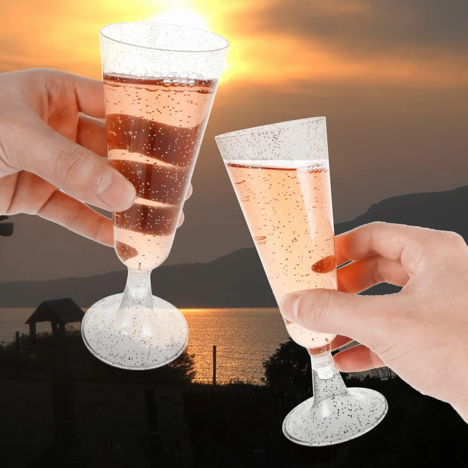Plastikowe kieliszki do szampana 160ml 100 sztuk przezroczyste