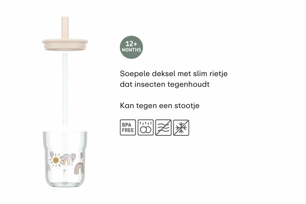 Mepal - Kubek dla dzieci ze słomką Mio Little Dutch - od 9 miesięcy - nadaje się do mycia w zmywarce - nie zawiera BPA - 250 ml - Little Farm