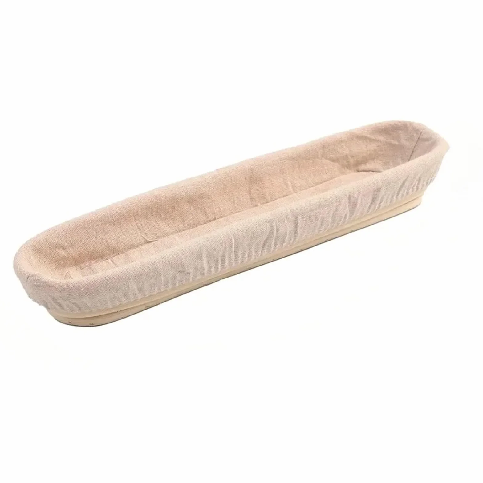 Kosz do proofingu chleba, Kosze do wyrastania chleba bagietkowego z wyściółką tkaniny Kolor drewna Wiele rozmiarów Rattan(43X9X5.5CM)