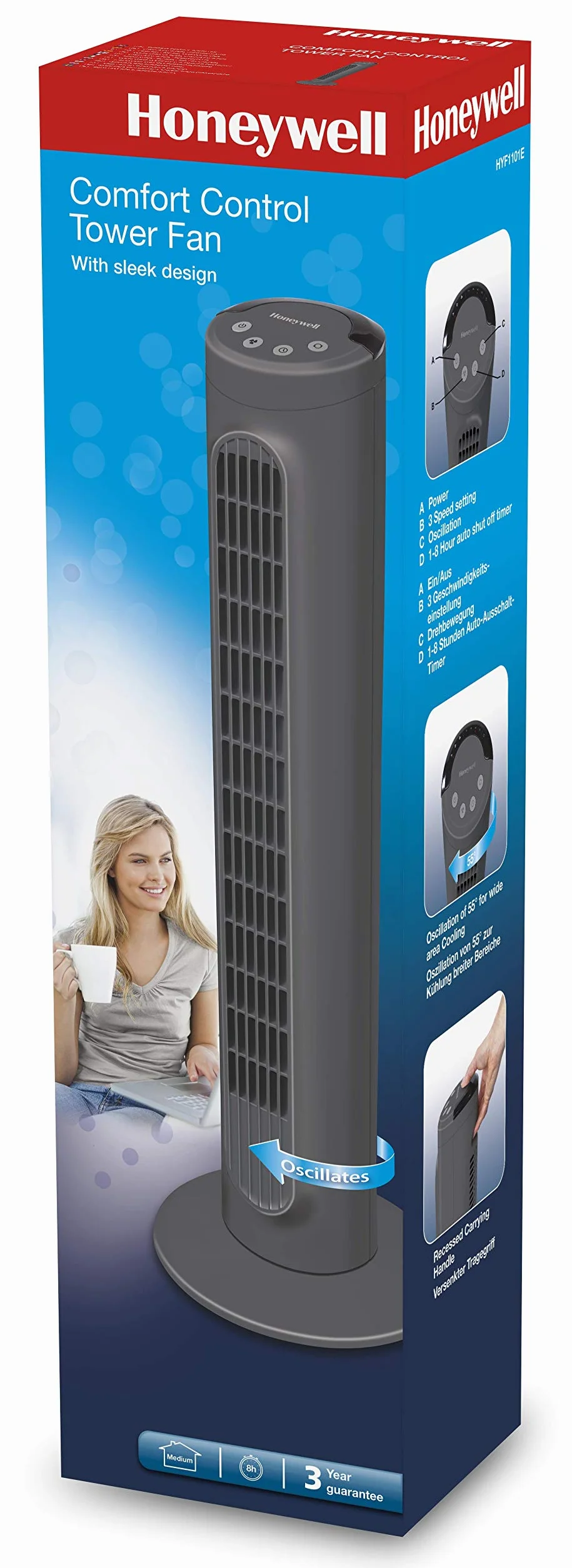Honeywell Comfort Control wentylator kolumnowy HYF1101E