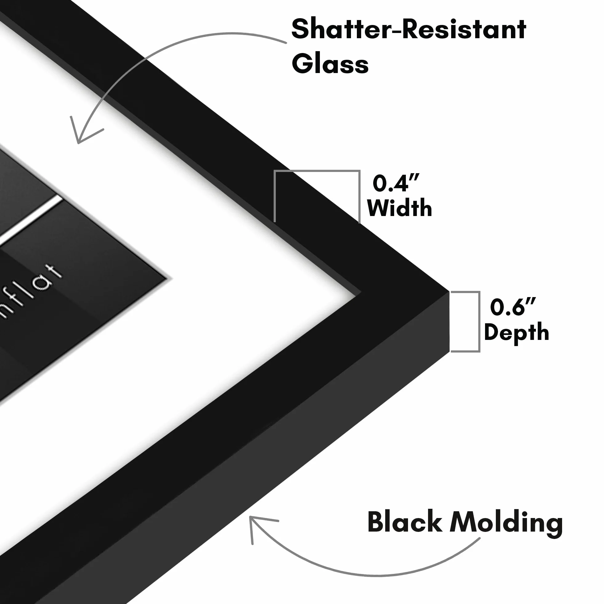 Americanflat Ramki na dyplomy 11 x 14 w kolorze czarnym – zestaw 2 – wyświetlają dyplomy 8,5 x 11 z matą lub użyj jako ramki 11 x 14 bez maty, ramki na dokumenty z odpornym na pękanie szkłem i