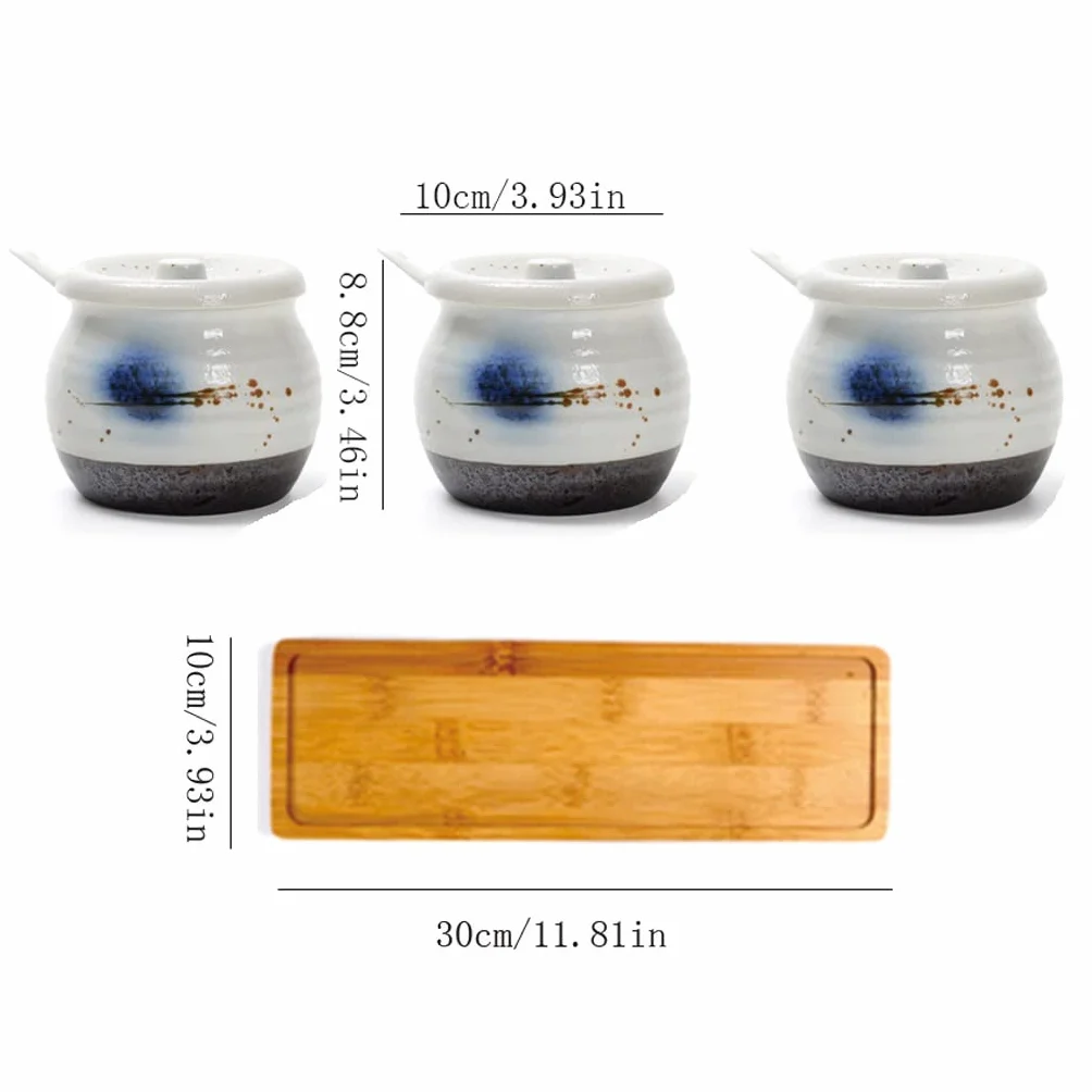 Pudełko na przyprawy Japoński ceramiczny słoik chili butelka pieprzu sushi zestaw słoik na przyprawy sól słoik na sól słodko-kwaśny garnek na sos sojowy słoik na cukier pojemnik do przechowywania