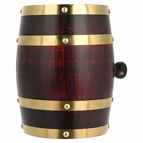 Beczka do whisky, dębowa, drewniana, dozownik wina, 1,5 l, beczka do whisky, dąb vintage, beczka na wino z kranikiem, do domu, na imprezę, dla miłośników wina, przechowywania alkoholi (1,5 l)