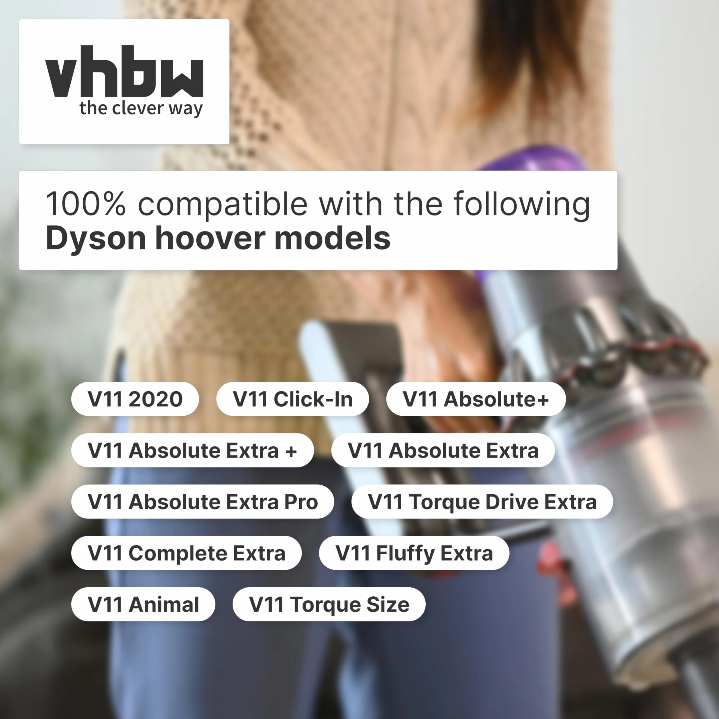 vhbw Akumulator kompatybilny z odkurzaczem Dyson V11 Absolute Extra, Absolute+, 2020 (3600 mAh, 25,2 V, litowo-jonowy, ciemnoszary)