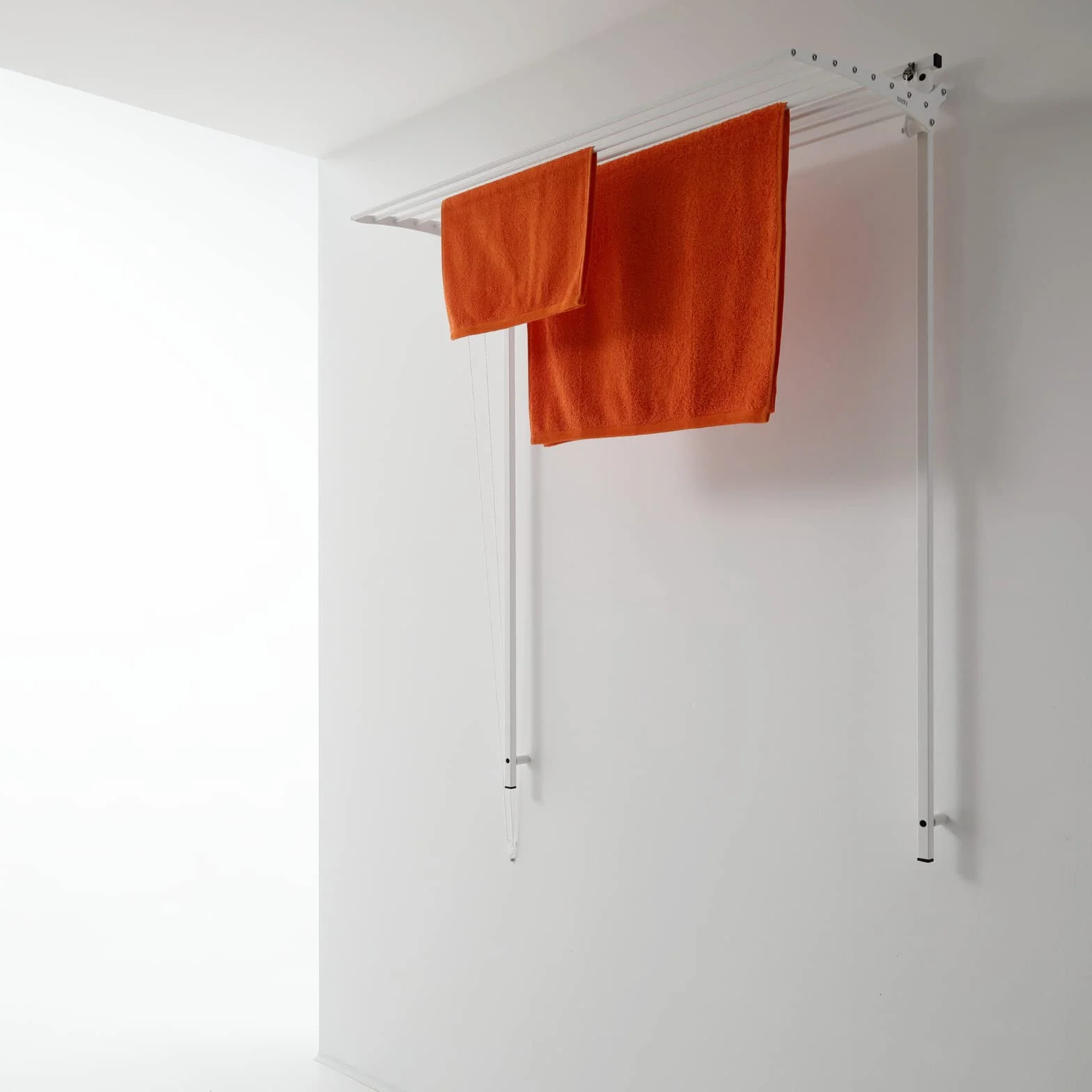 Foxydry, ścienna suszarka na pranie, z regulacją wysokości, aluminium i stal (Biały, 88 cm)