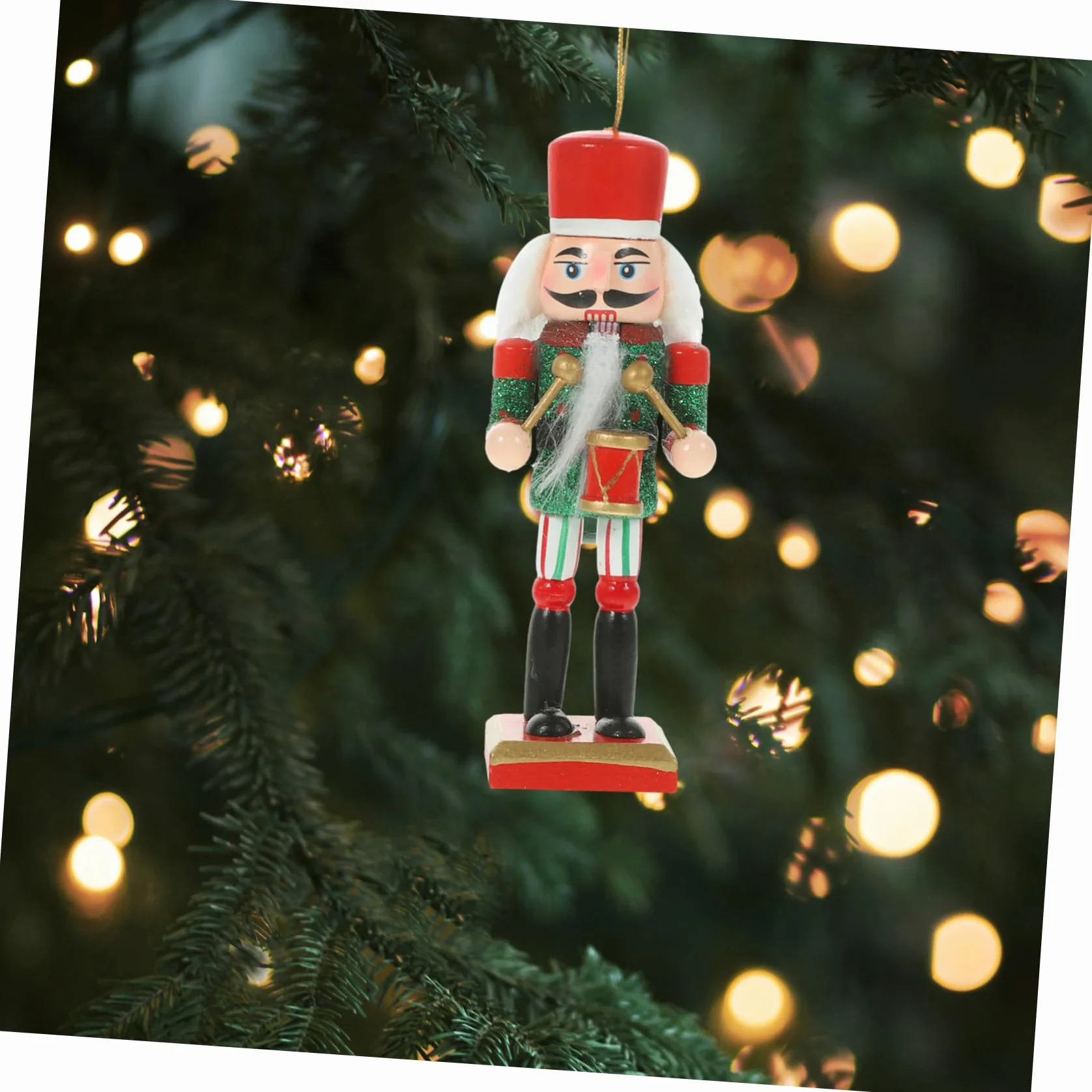 4kawałki Sztuk Drewnianych Żołnierzyków Nutcracker Święta Dekoracje Bożonarodzeniowe Do Sufitu Stołu i Półki Tradycyjna Ozdoba Festiwalowa