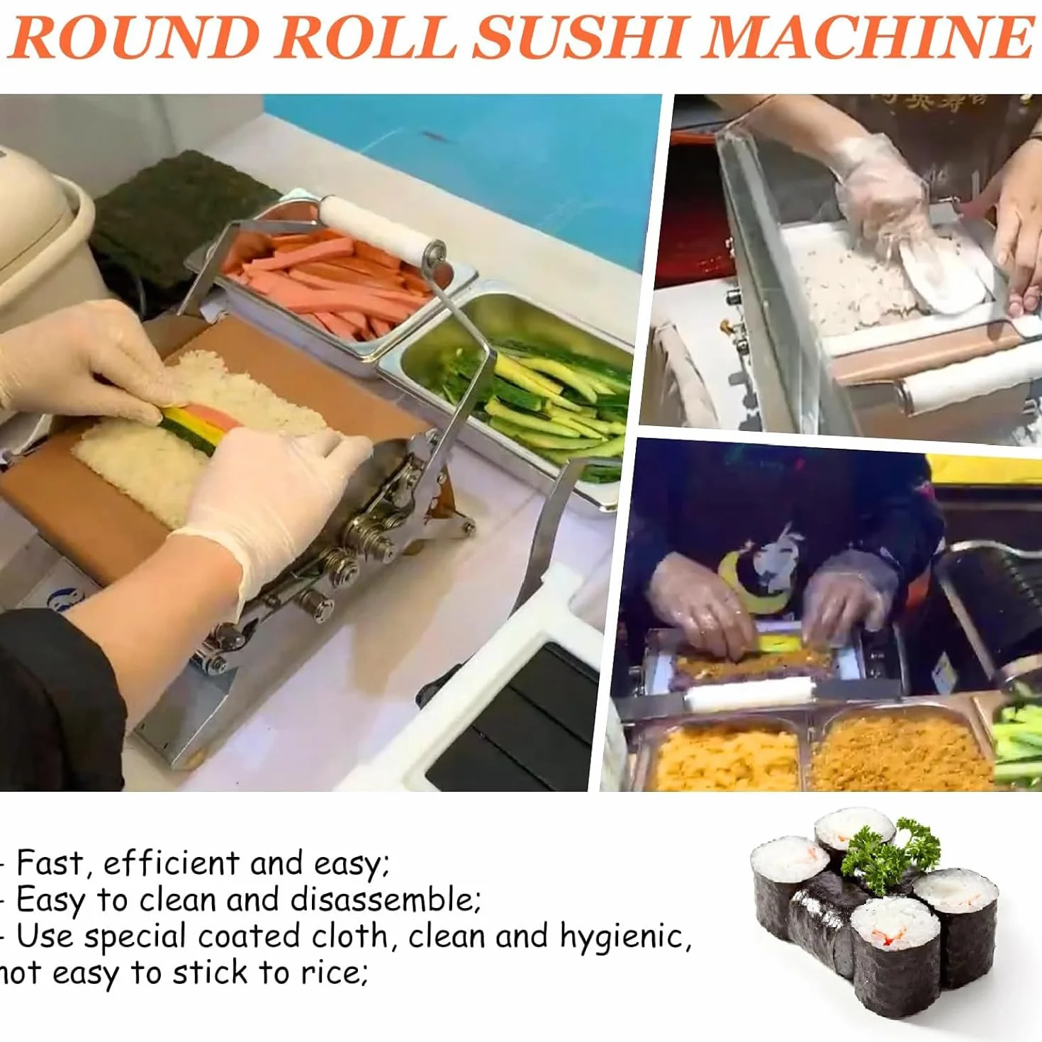Ręczne narzędzie do zwijania sushi dla początkujących, DIY Sushi Roller Mold Maker do użytku domowego i kuchni