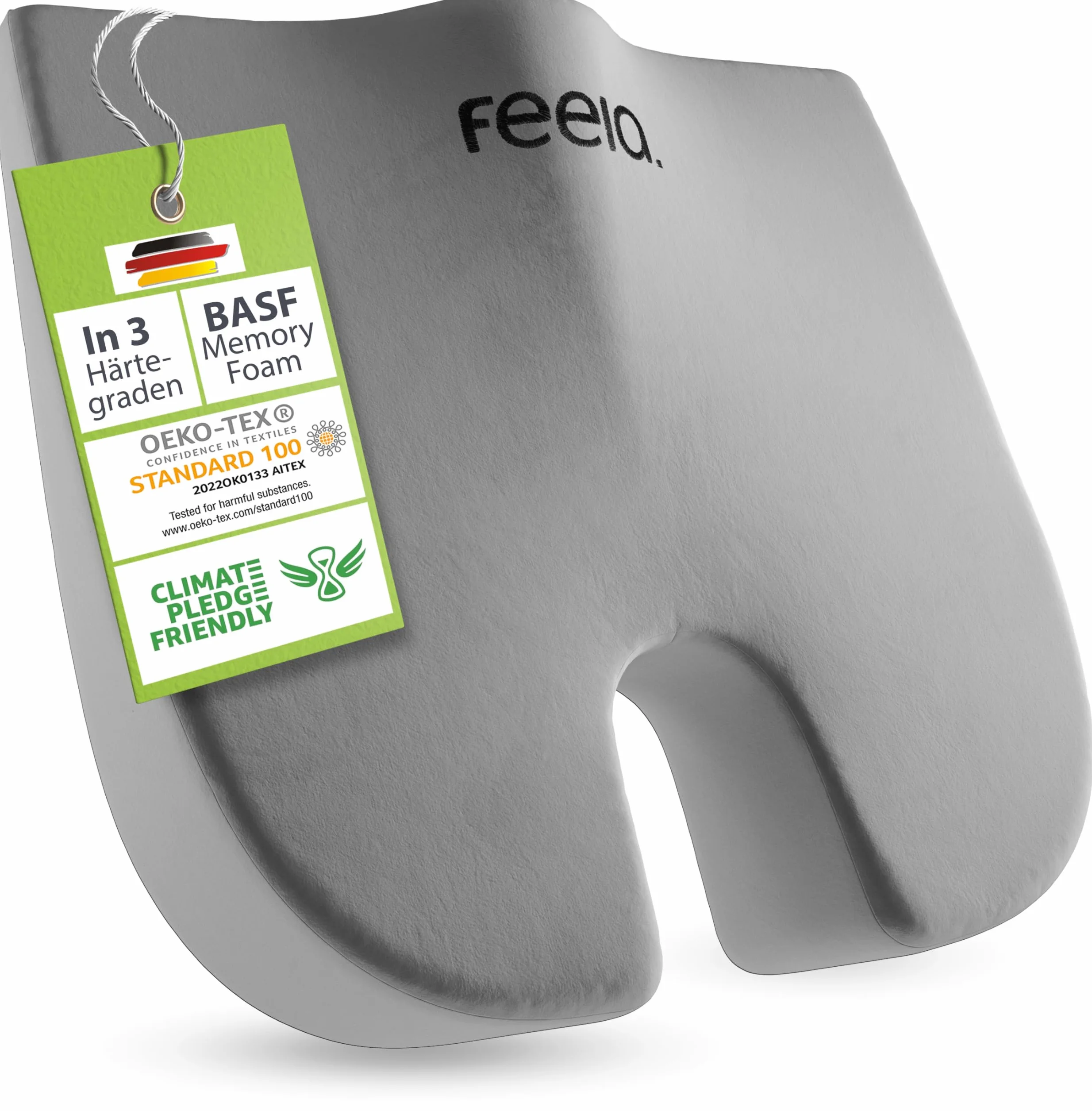 feela.® Ortopedyczna poduszka klinowa [3 stopnie twardości] – ergonomiczna poduszka do siedzenia biurowego itp. – zmniejsza ból, zwiększa komfort siedzenia, wspomaga krążenie krwi i odciąża kość