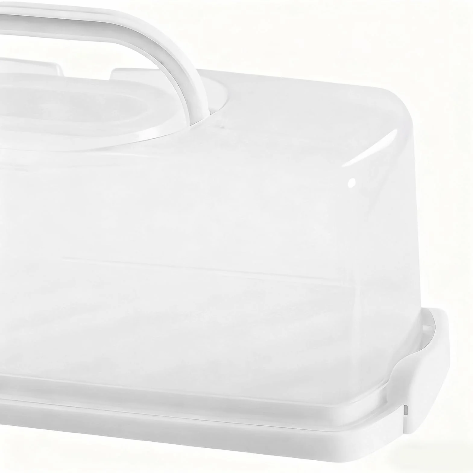 Bread Storage - Bread Box Container | Pp Material with Portable Handle, Lightweight Pink White Design, Fits Loaf, Pastry, Biscuits, Cake and Baked Goods, for Food