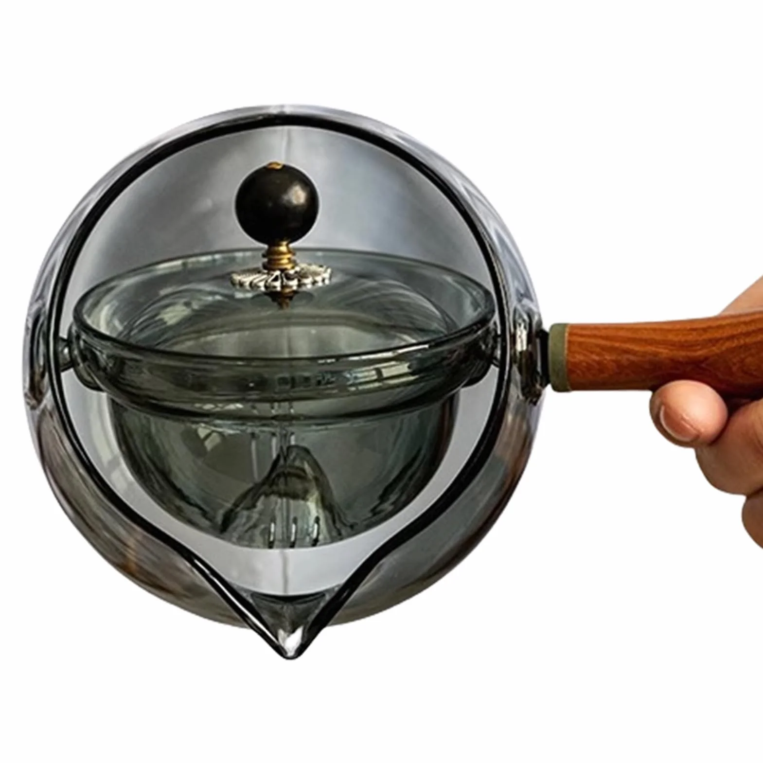 Szklany czajniczek z zaparzaczem, du?a pojemno? ? obrotowy o 360° czajniczek | Wyjmowana przezroczysta kuchenka do herbaty do kwitnienia, lu? herbata, mo? my? w zmywarce