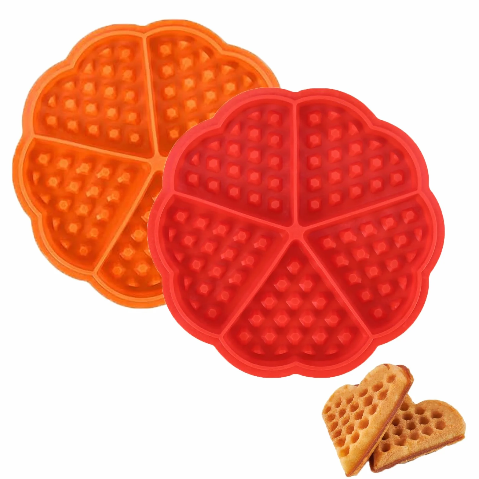 2 sztuki foremek do Airfryer, silikonowa forma do wafli w kształcie serca, waflowa silikonowa forma, łatwa w obsłudze, nowatorska i unikalna forma, nadaje się do produkcji gofrów, muffinek
