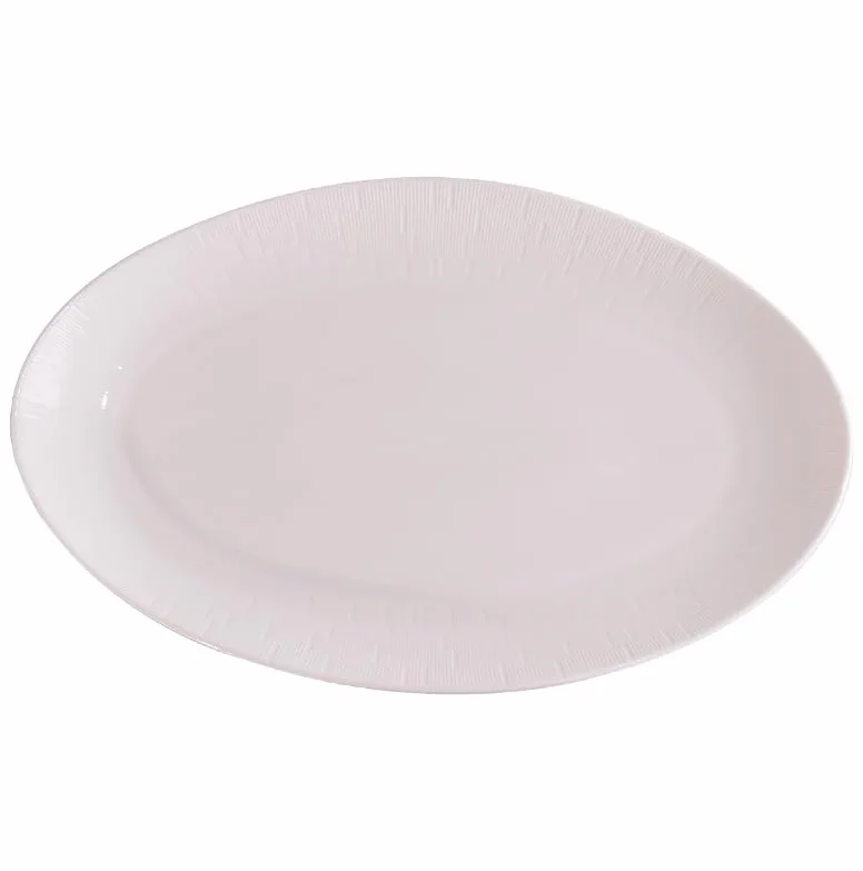 Talerze do serwowania czyste białe ceramiczne gotowane na parze talerz rybny duży owalny, do grillowanych warzyw Zestaw do serwowania (Xl)