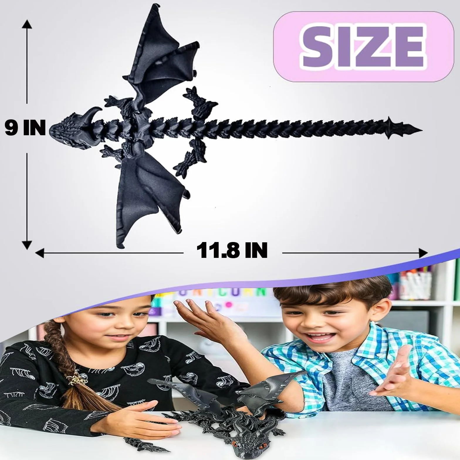 Smok z nadrukiem 3D, 30 cm, tajemnicze, realistyczne figurki smoka dla dzieci i dorosłych, elastyczna dekoracja smoka, zabawka, pomysł na prezent na Wielkanoc, 30 cm