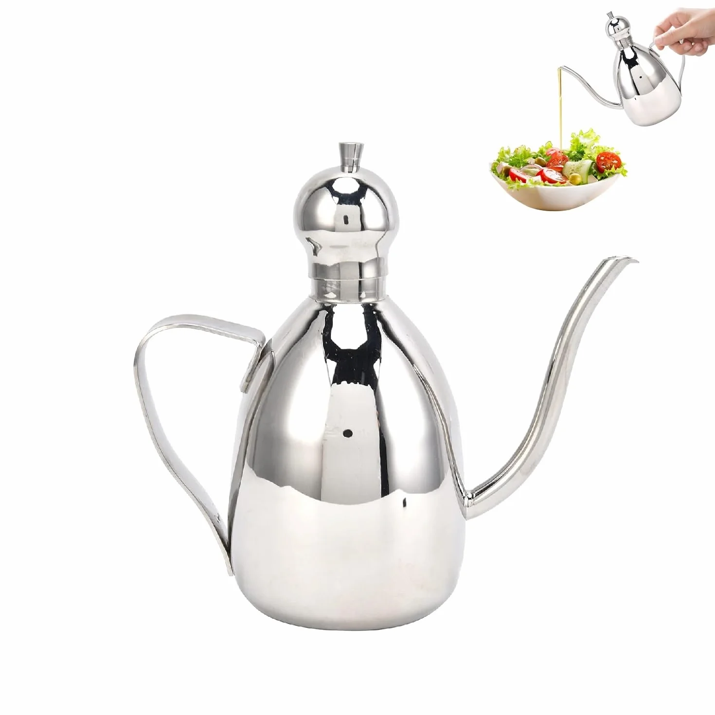 Butelka oleju ze stali nierdzewnej 250 ml/500 ml/1000 ml oliwa z oliwek dozownik sosu pojemnik z długim otworem dzbanek do herbaty czajnik filtrujący resztki oleju puszka (250 ml)