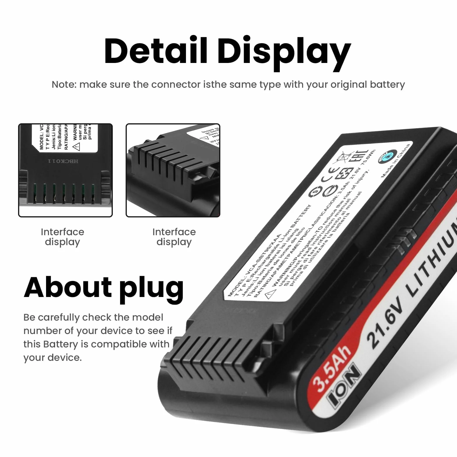 ANTIEE VCA-SBT90/XAA Batterie Compatible avec Samsung Jet 75 Battery, Samsung Jet 75, 75+, 75 Pet Jet, 90, 90+,VS20R9046T3/AA VS20T7536T5/AA VS20R9046T3/AA Aspirateur Vacuum Cleaners 3500mAh