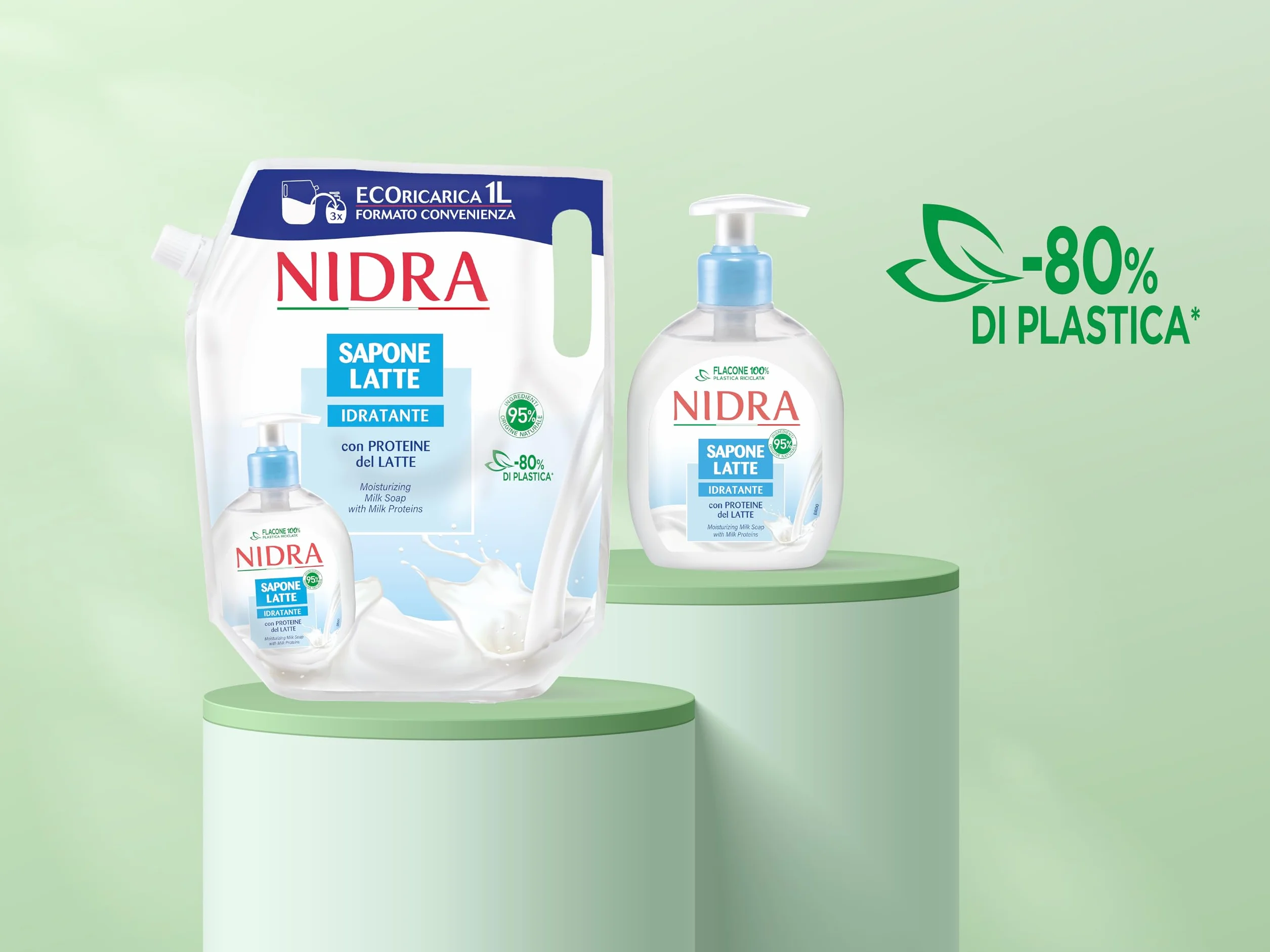 Nidra Ekologiczny nawilżający pojemnik na mydło w płynie, wkład 1 l, 1 l, 1 l (1 szt.)