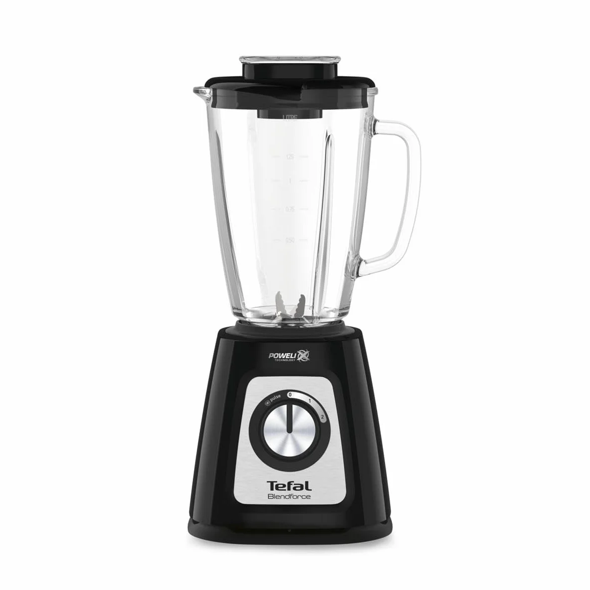 Tefal BL4358 BlendForce II Mikser Stojący, Szkło, 800 W, 1250 L, Czarny