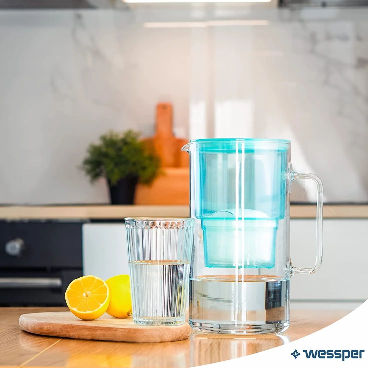 Wessper Aquamax Crystalline Dzbanek z Filtrem, Miętowy, 2.5 l