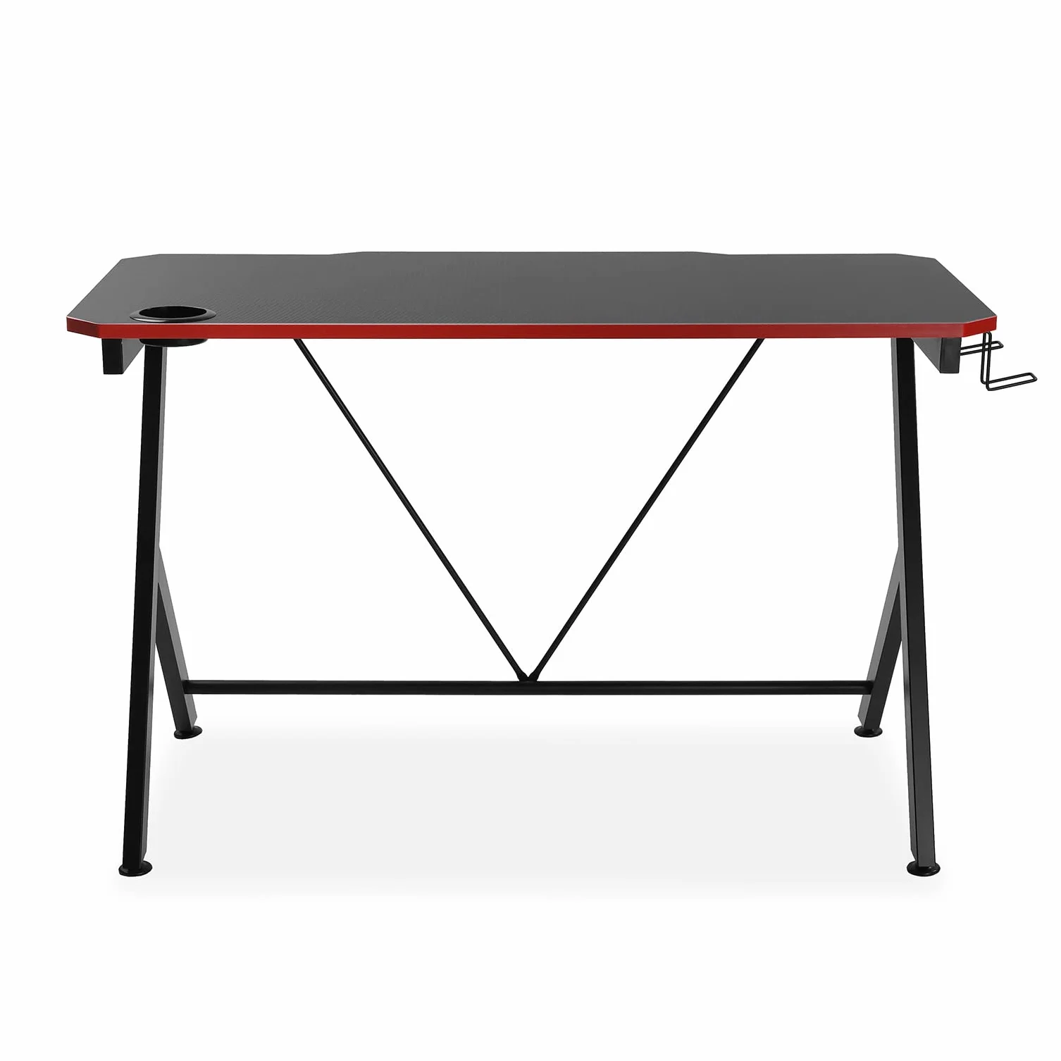 Stół do gier komputerowych Versa Pablo 76x60x120 cm drewno metal czarno-czerwony