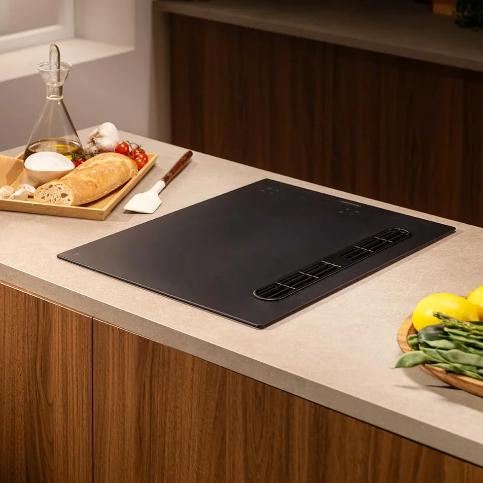 Cecotec Kompaktowa płyta indukcyjna z wbudowanym okapem 40 cm Bolero Squad IH 2200 FullFlex ShieldGlass. 3500W, 9 poziomów, Booster, Kidlock, ssanie 500 m3/h z 4 prędkościami, sterowanie dotykowe