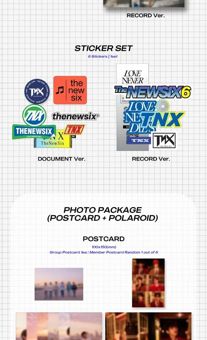 TNX Love Never Dies 2. mini album CD+składany plakat na opakowaniu, fotoksiążka, fotoksiążka, fotoksiążka, zestaw naklejek, pocztówka, polaroid, karta gwarancyjna, śledzenie (zestaw (dokument +